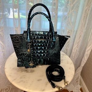 Brahmin Mini Pricilla Bag in Navy gorgeous  crossbody strap and charm